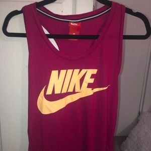 magenta and orange cotton nike tank